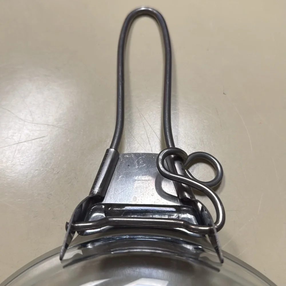 Pyrex Clear Blue Flameware Skillet H-U  8178 with Metal Flameware Handle